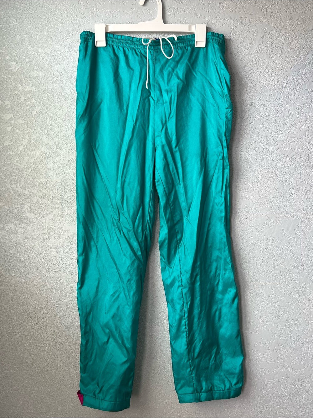 Vintage Columbia Teal Pink Nylon Windbreaker Track Pants Women’s Size Small